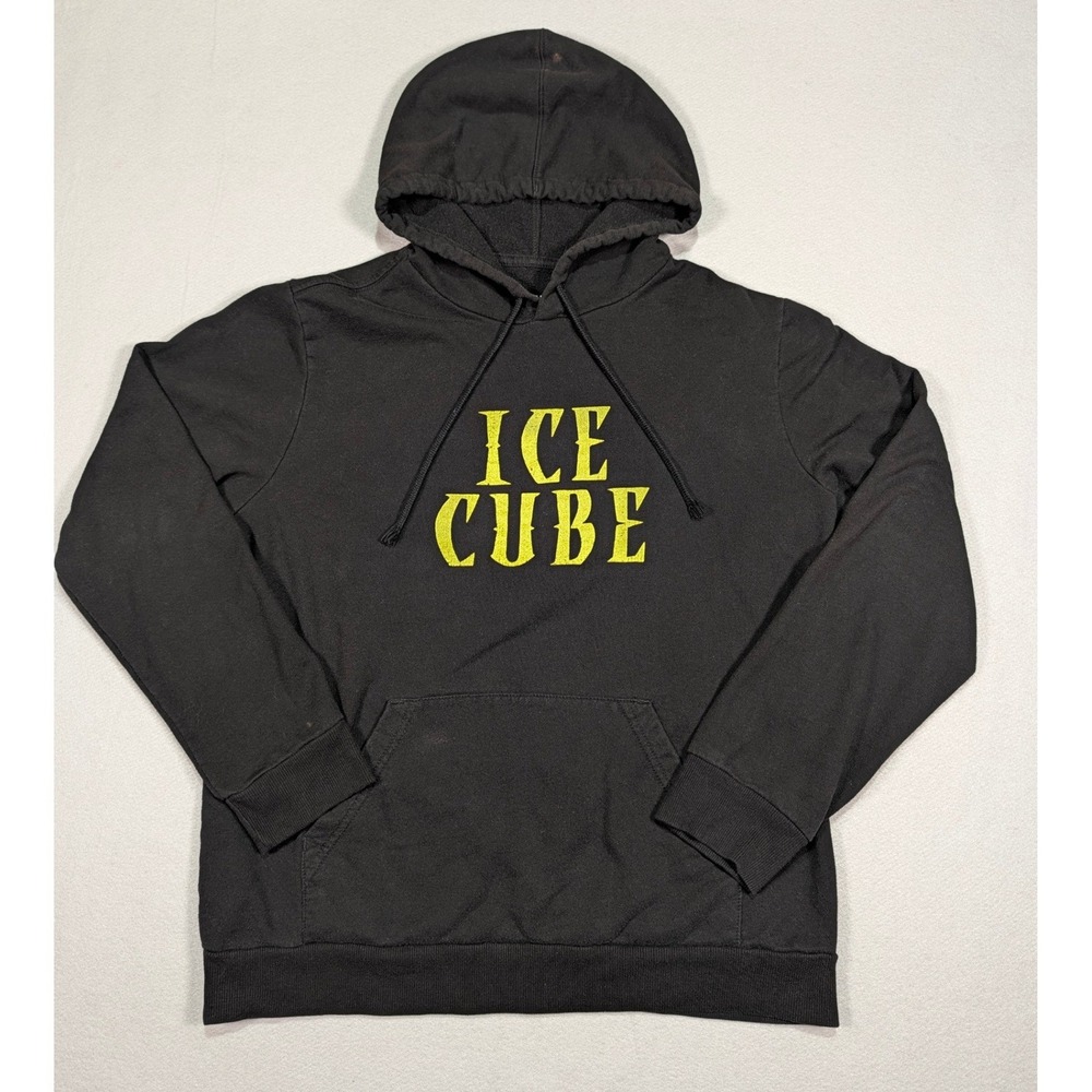 Ice Cube Graphic Hoodie Black Yellow Rap Streetwear Sweatshirt 2023 Licensed